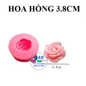 KHUÔN SILICON HOA HỒNG 3.8CM