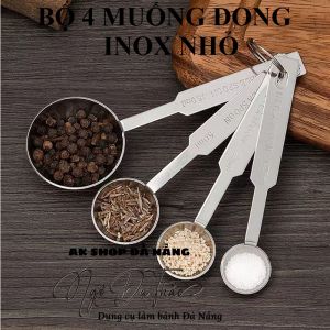 Bộ 4 muỗng đong inox nhỏ