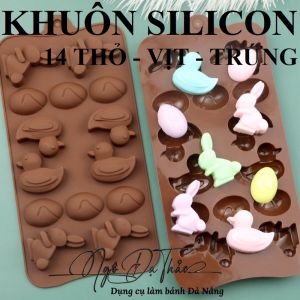 Khuôn silicon 14 thỏ gấu vịt