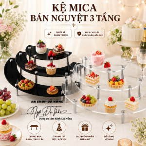 Kệ mica bán nguyệt 3 tầng