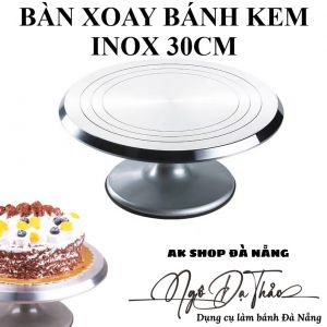 Bàn xoay bánh kem inox 30cm