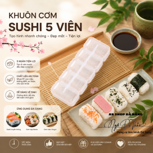 Khuôn nhựa tạo hình cơm CHỮ NHẬT 5 viên