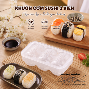 Khuôn nhựa tạo hình cơm CHỮ NHẬT 3 viên