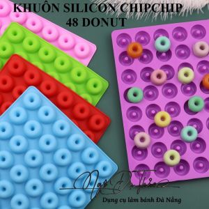 Khuôn silicon kẹo dẻo / chip chip - 48 donut