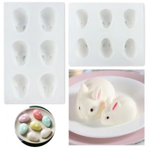 Khuôn silicon mousse 6 thỏ con