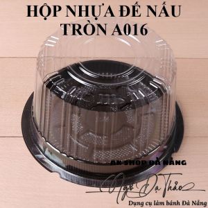 Hộp nhựa TRÒN đế nâu A016