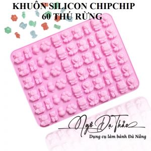 Khuôn silicon kẹo dẻo / chip chip - 60 thú rừng