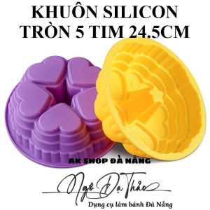 KHUÔN SILICON TRÒN 5 TIM 24.5CM