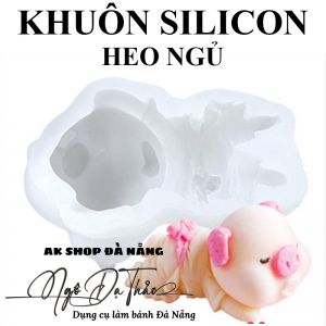 Khuôn silicon mousse heo nằm ngủ