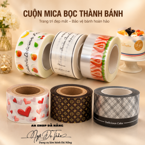 Cuộn mica cứng quấn bánh cao 8cm HOẠT HÌNH 1kg