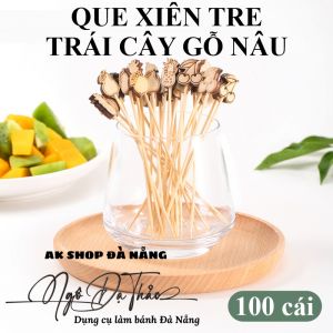 Set 100 que xiên tre decor - TRÁI CÂY NÂU