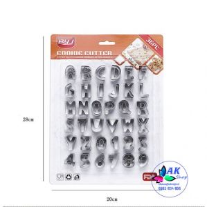 SET 36 KHUÔN CUTTER INOX CHỮ & SỐ CAO 2.5CM