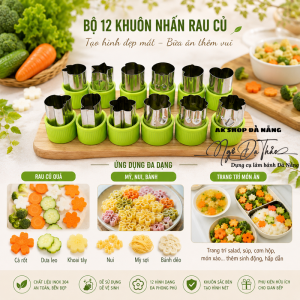 Bộ 12 dụng cụ cắt nhấn rau cảu