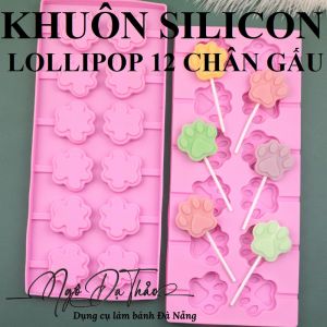 Khuôn silicon kẹo mút - 12 vuốt gấu