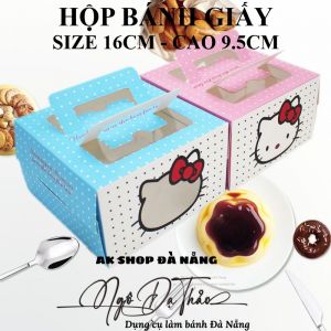 Hộp giấy đựng bánh mini 16cm - Cao 9.5cm