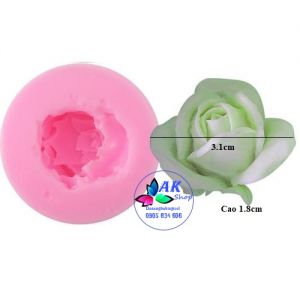 KHUÔN SILICON HOA HỒNG NHÍ (XANH LÁ)