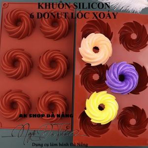 KHUÔN SILICON 6 DONUT XOÁY 7.5CM