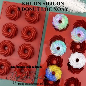 KHUÔN SILICON 8 DONUT XOÁY 6.0CM