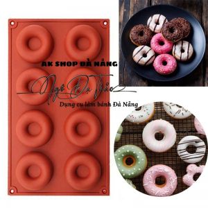 KHUÔN SILICON 8 DONUT TRÒN 