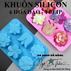 KHUÔN SILICON 6 HOA ĐÀO - TULIP