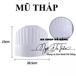 Set 20 mũ giấy đầu bếp cao 23cm