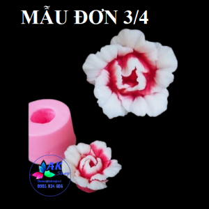KHUÔN SILICON HOA MẪU ĐƠN 3/4