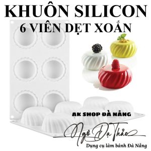 KHUÔN SILICON MOUSSE 6 VIÊN DẸT XOẮN