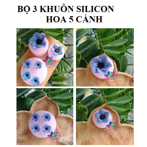 BỘ 3 KHUÔN SILICON HOA 5 CÁNH