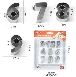 SET 10 KHUÔN CUTTER INOX SỐ CAO 2.5CM (0 - 9)