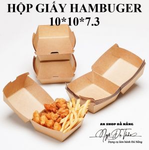 Set 10 hộp giấy hambuger 10cm - Cao 7.3cm