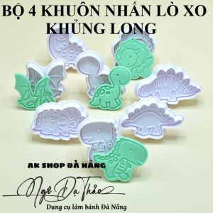 SET 4 KHUÔN NHẤN COOKIES KHỦNG LONG