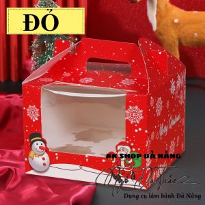 Hộp giấy cupcake 4 bánh - GIÁNG SINH