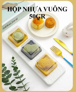 Hộp nhựa đế đen VUÔNG 50gr