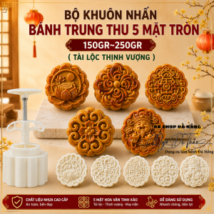 Bộ khuôn nhấn bánh trung thu 5 mặt TÀI LỘC THỊNH VƯỢNG