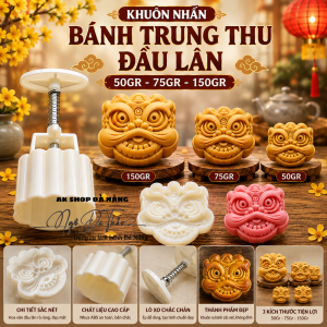 Bộ khuôn nhấn bánh trung thu 1 mặt ĐẦU LÂN