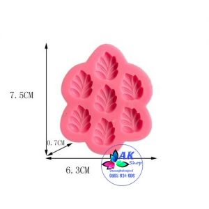KHUÔN SILICON 7 LÁ HỒNG NHÍ