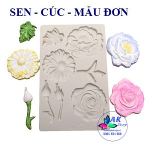 KHUÔN SILICON SEN CÚC MẪU ĐƠN