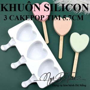 Khuôn silicon cakepop 3 que tim
