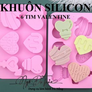 Khuôn silicon 6 tim VALENTINE