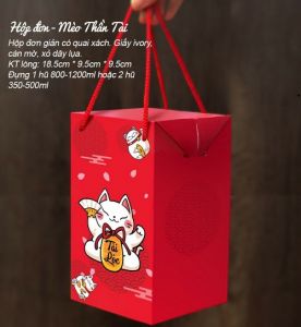 HỘP GIẤY BÁNH KẸO TẾT - HỘP ĐƠN MÈO THẦN TÀI