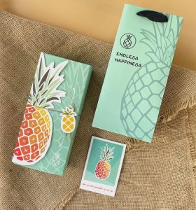 BỘ HỘP + TÚI BÁNH DỨA XANH