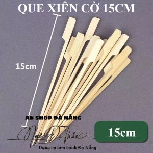Set 100 que xiên tre decor - XIÊN CỜ 15CM