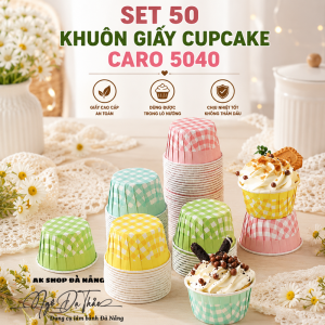 Set 50 khuôn giấy cupcake cứng CARO