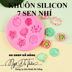 KHUÔN SILICON 7 HOA SEN NHÍ