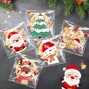 Set 100 túi gương đựng bánh kẹo 10*10+3 - GIÁNG SINH ĐỎ