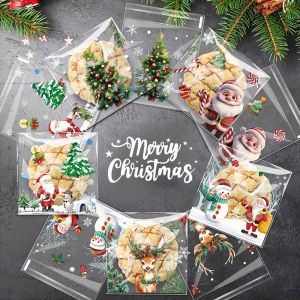 Set 100 túi gương đựng bánh kẹo 10*10+3 - GIÁNG SINH XANH