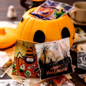 Set 100 túi gương đựng bánh kẹo 10*10+3 - HALLOWEEN