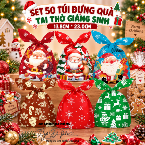 Set 50 túi nhựa tai thỏ - GIÁNG SINH