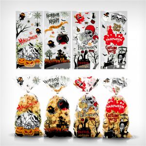 Set 50 túi nhựa đựng bánh kẹo 12.5*27cm  - HALLOWEEN
