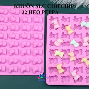 Khuôn silicon kẹo dẻo / chip chip - 32 heo peppa